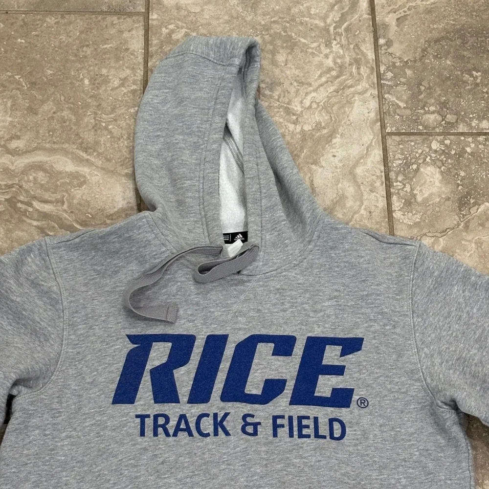 Adidas Rice University Track & Field Hoodie Mens Medium Gray Pullover Sweatshirt